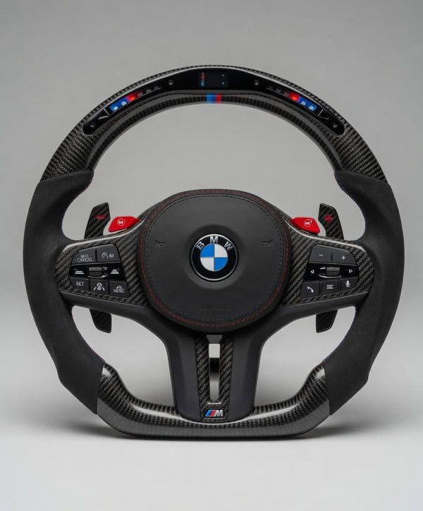 Volante M Performance G-Series — LED Carbono + Botones Rojos