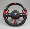 Volante M Sport F-Series — Carbono + Levas Rojas