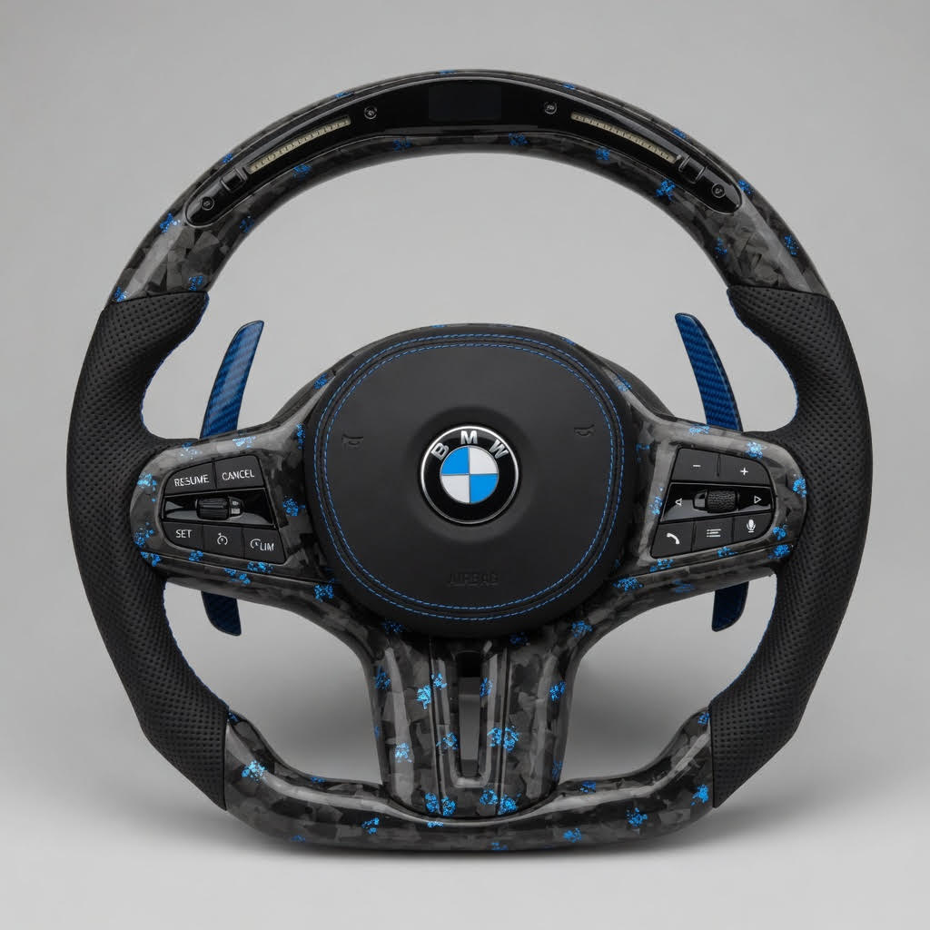 Volante BMW M Performance G-Series LED Carbono Forjado Azul
