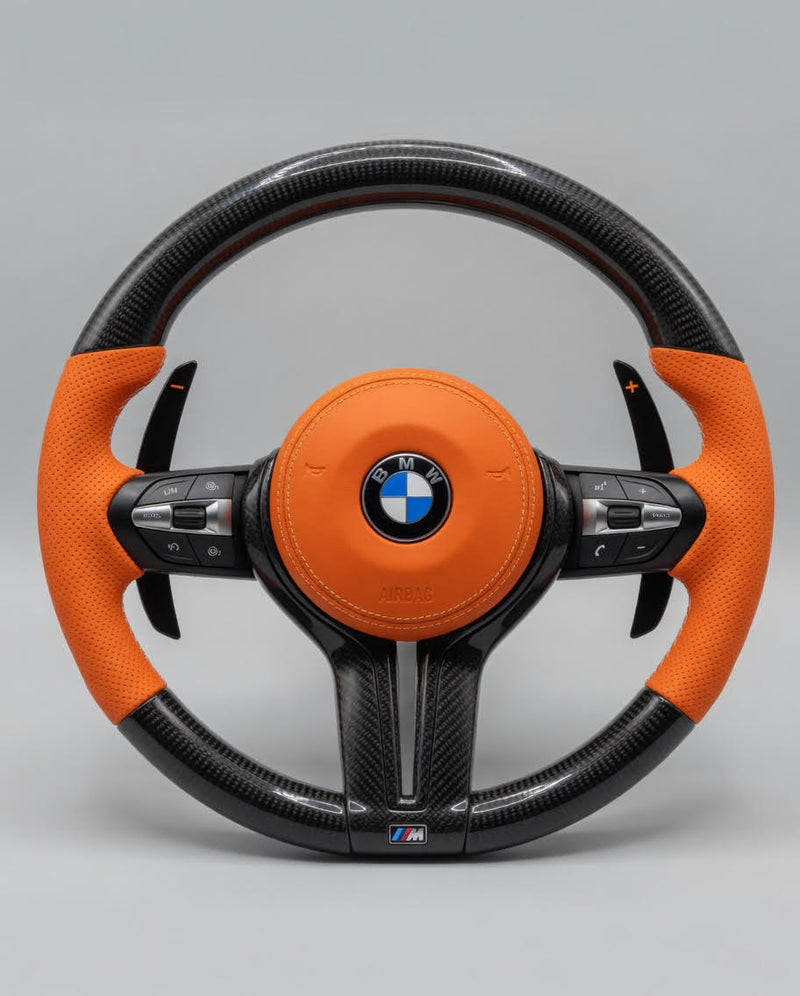 Volante BMW M Sport F-Series Carbono Cuero Naranja