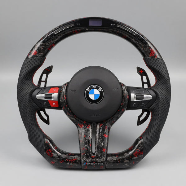 Volante M Performance F-Series — LED Carbono Forjado Rojo