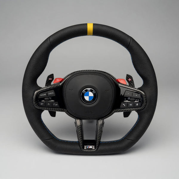 Volante M Sport G-Series — Cuero + Franja Amarilla