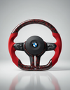 Volante M Sport F-Series — Carbono Forjado + Alcantara Roja