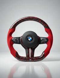Volante Carbono Forjado + Alcantara Roja